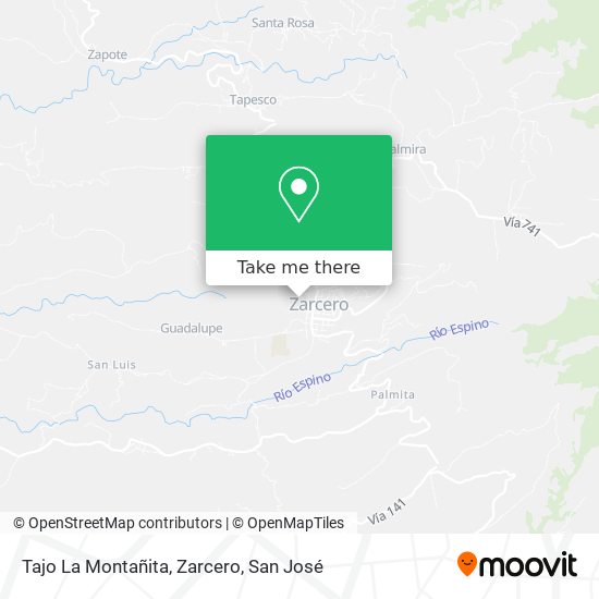 Tajo La Montañita, Zarcero map