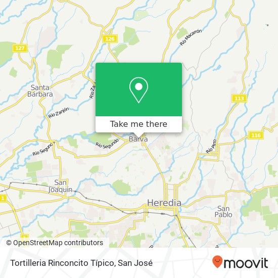 Tortilleria Rinconcito Típico map