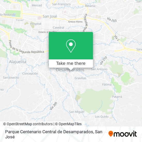 Parque Centenario Central de Desamparados map