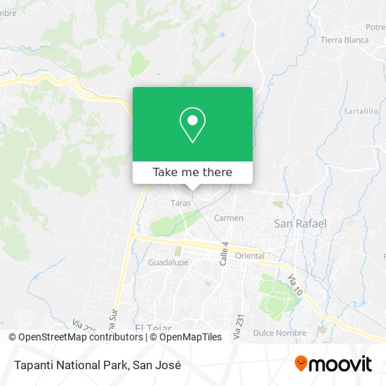 Tapanti National Park map