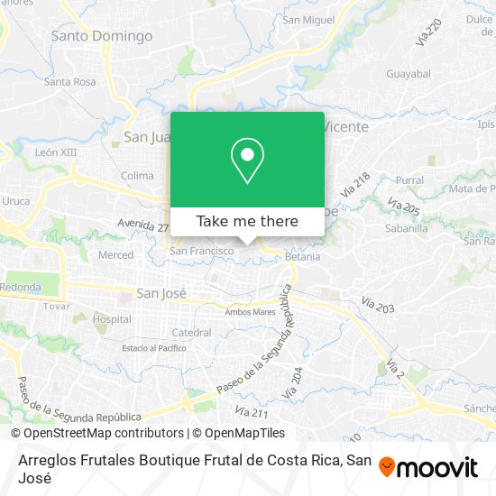 Arreglos Frutales Boutique Frutal de Costa Rica map