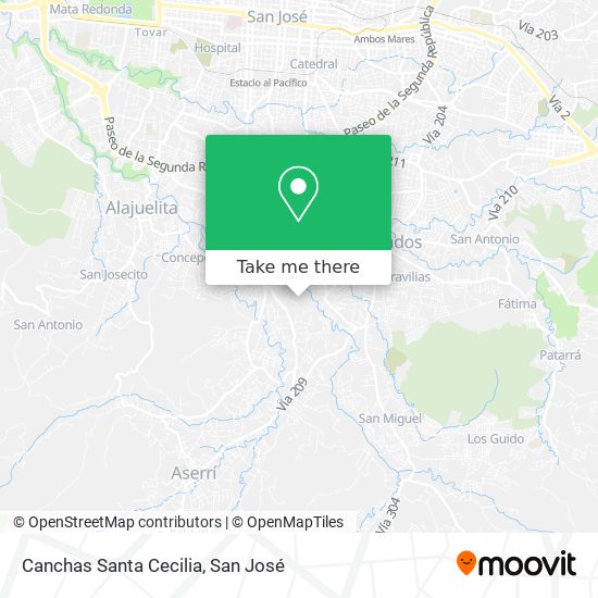 Canchas Santa Cecilia map