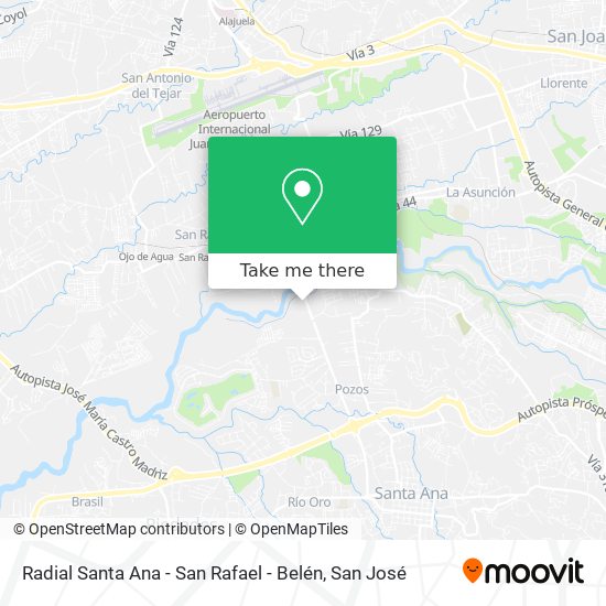 Radial Santa Ana - San Rafael - Belén map