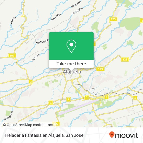 Heladeria Fantasía en Alajuela map