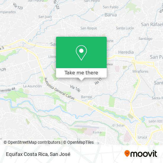 Equifax Costa Rica map