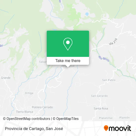 Provincia de Cartago map