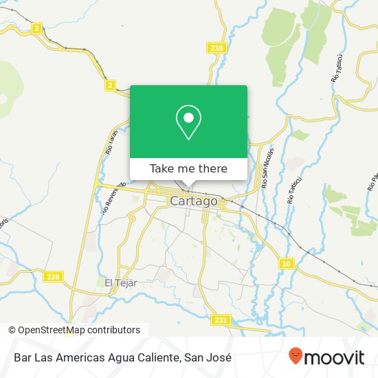 Bar Las Americas Agua Caliente map