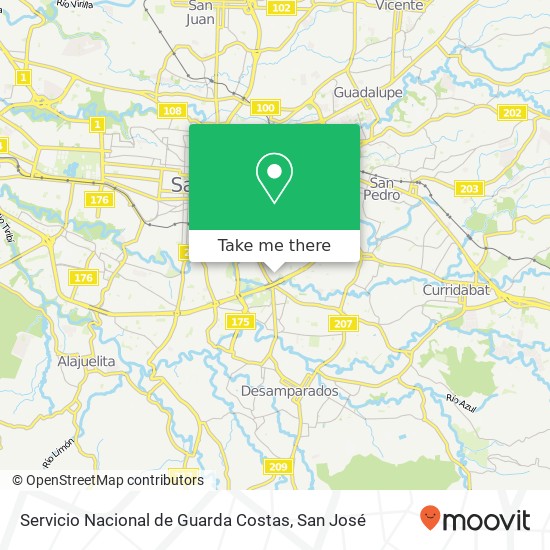Servicio Nacional de Guarda Costas map