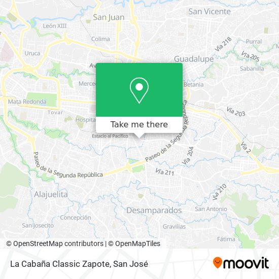 Mapa de La Cabaña Classic Zapote