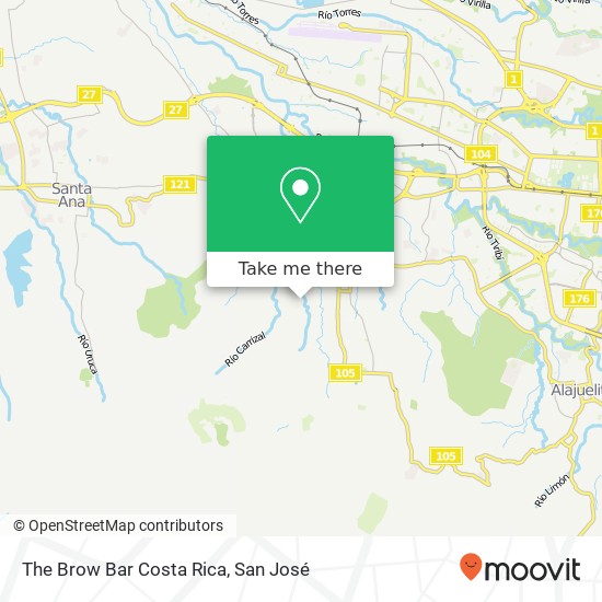 Mapa de The Brow Bar Costa Rica