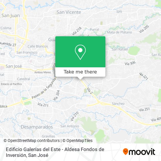Edificio Galerías del Este - Aldesa Fondos de Inversión map