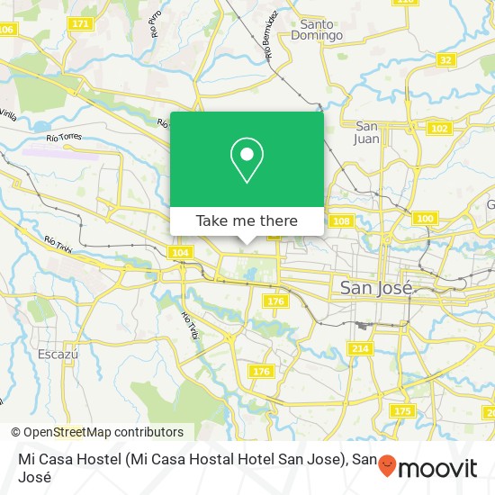 Mi Casa Hostel (Mi Casa Hostal Hotel San Jose) map