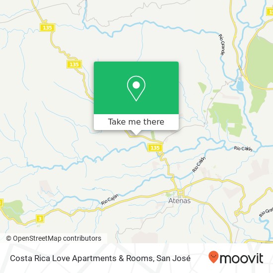 Mapa de Costa Rica Love Apartments & Rooms