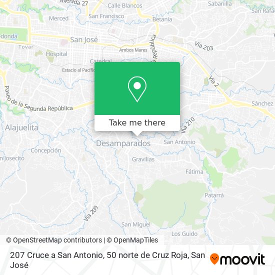 207 Cruce a San Antonio, 50 norte de Cruz Roja map