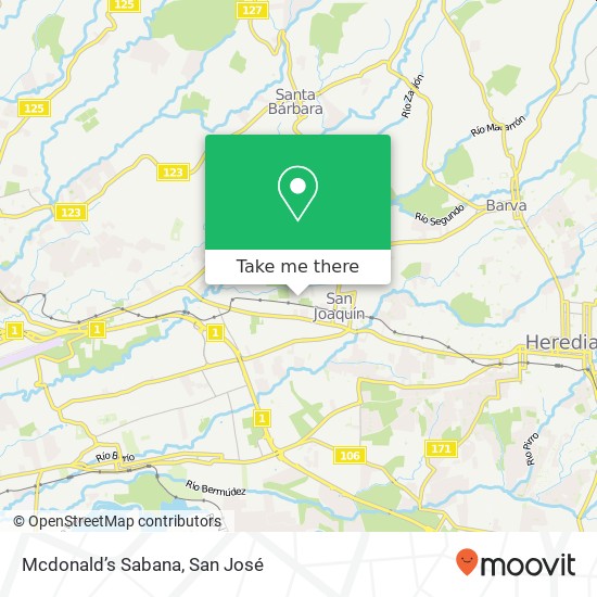 Mcdonald’s Sabana map