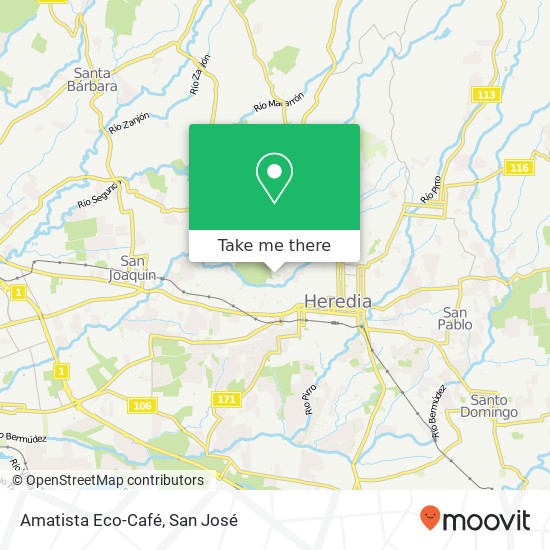Amatista Eco-Café map