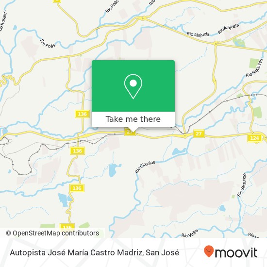 Autopista José María Castro Madriz map