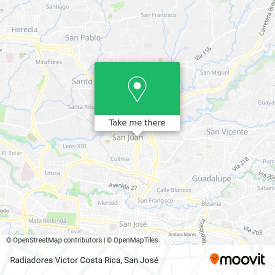 Radiadores Victor Costa Rica map