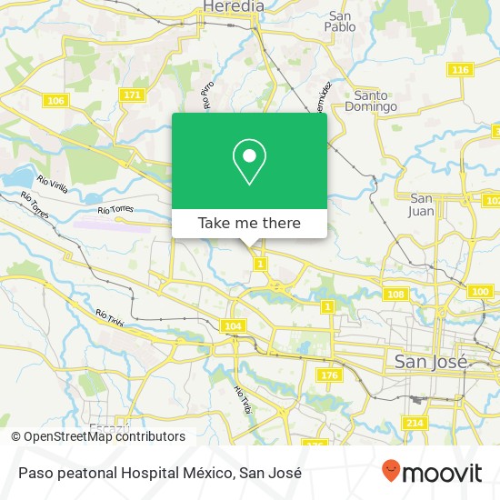 Paso peatonal Hospital México map