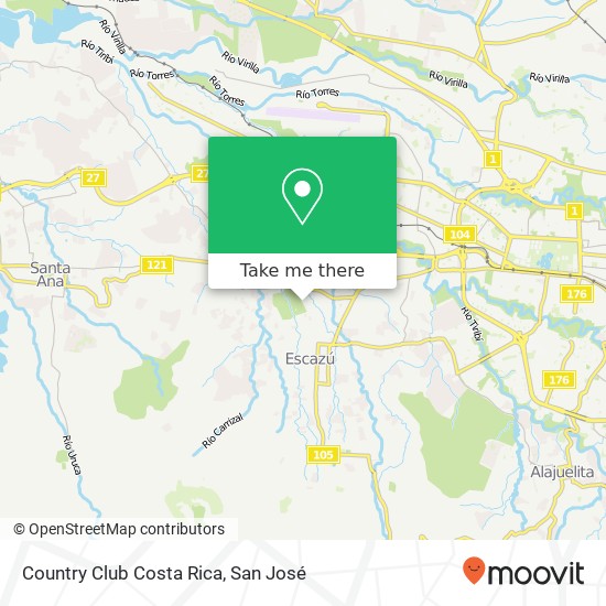 Country Club Costa Rica map