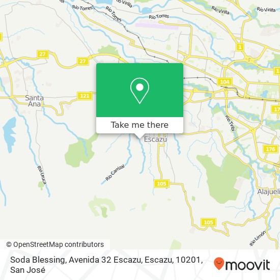 Soda Blessing, Avenida 32 Escazu, Escazu, 10201 map