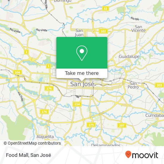 Food Mall, Avenida 2 Hospital, San José, 10103 map