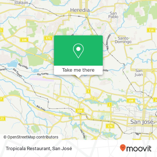 Mapa de Tropicala Restaurant, Autopista General Cañas Uruca, San José, 10107