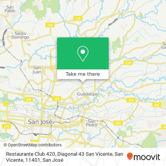Mapa de Restaurante Club 420, Diagonal 43 San Vicente, San Vicente, 11401