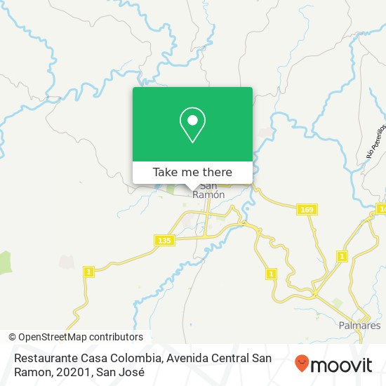 Restaurante Casa Colombia, Avenida Central San Ramon, 20201 map