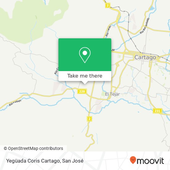 Yegüada Coris Cartago map