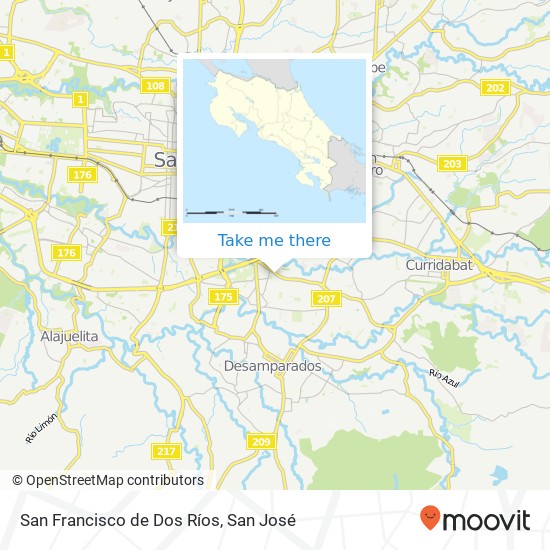 San Francisco de Dos Ríos map