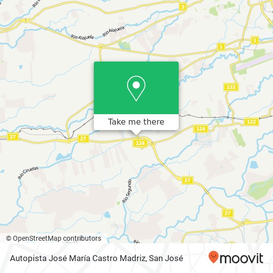 Autopista José María Castro Madriz map