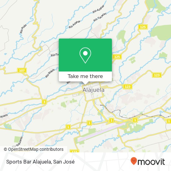 Sports Bar Alajuela map