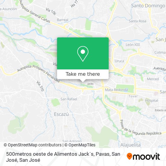 500metros oeste de Alimentos Jack´s, Pavas, San José map