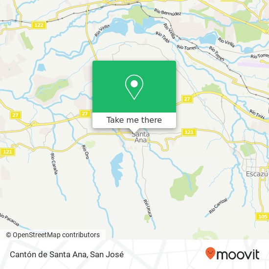 Cantón de Santa Ana map