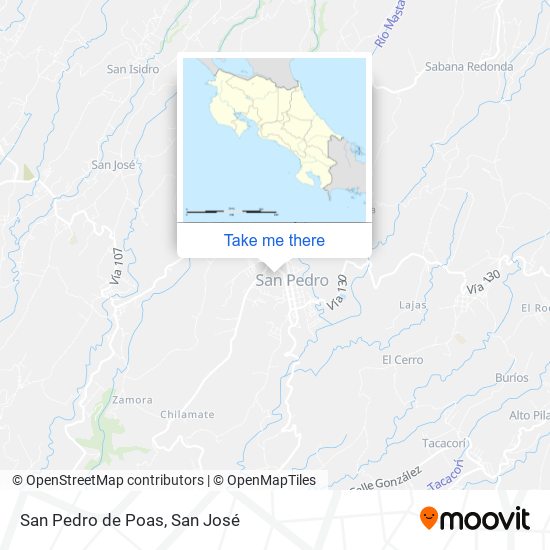 San Pedro de Poas map