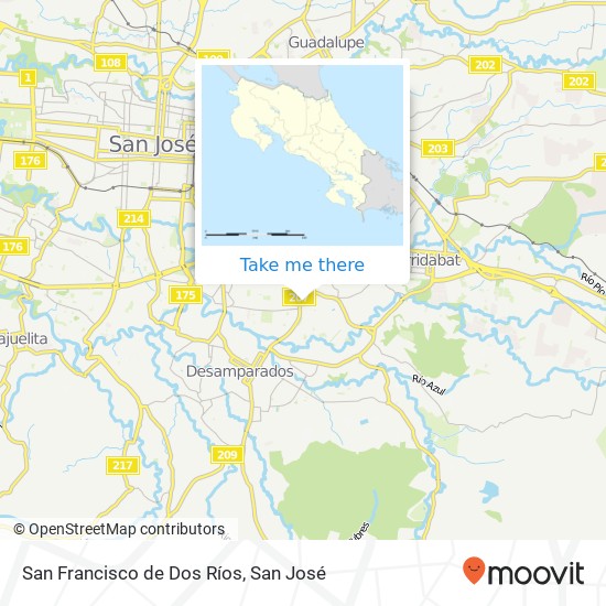 San Francisco de Dos Ríos map