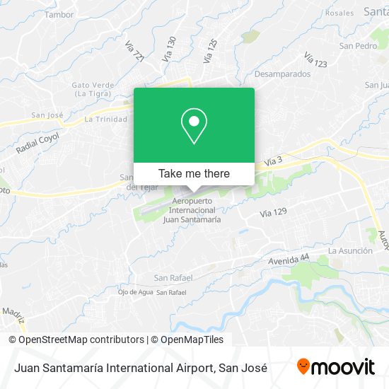 Juan Santamaría International Airport map