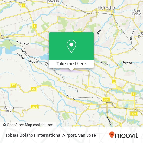 Tobías Bolaños International Airport map