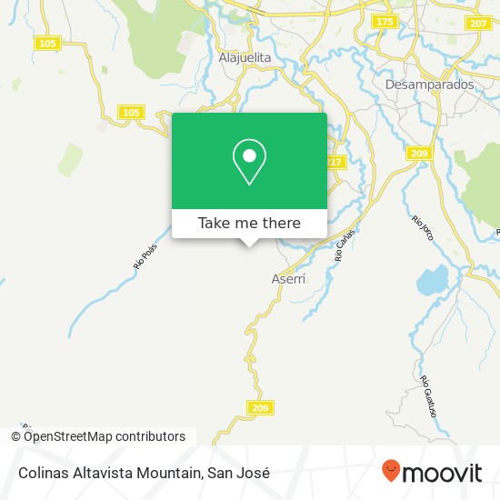 Colinas Altavista Mountain map