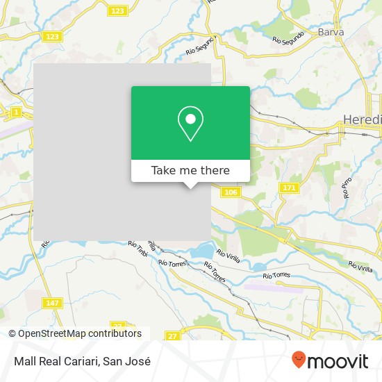 Mapa de Mall Real Cariari