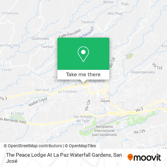 Mapa de The Peace Lodge At La Paz Waterfall Gardens