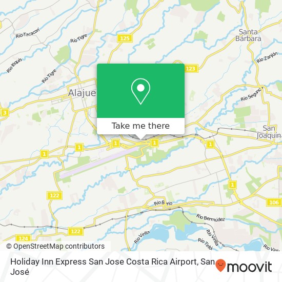 Holiday Inn Express San Jose Costa Rica Airport map