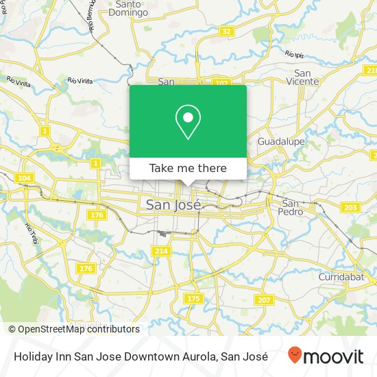 Holiday Inn San Jose Downtown Aurola map