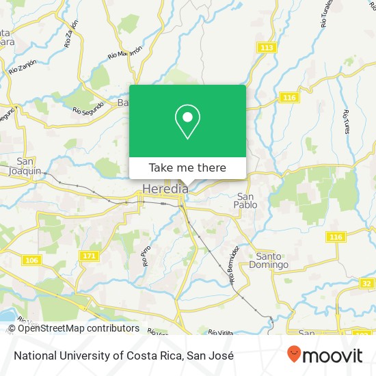 National University of Costa Rica map