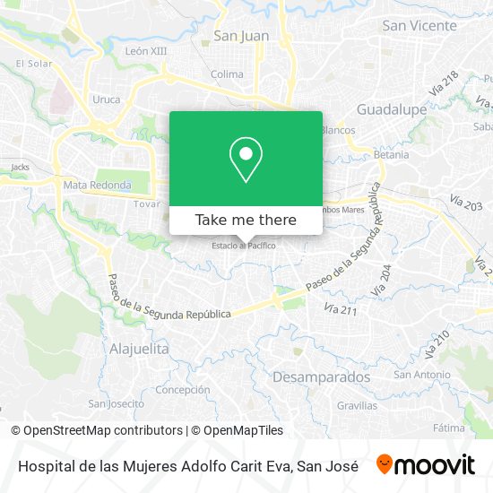 Hospital de las Mujeres Adolfo Carit Eva map