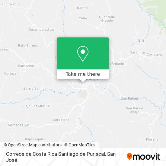 Correos de Costa Rica Santiago de Puriscal map