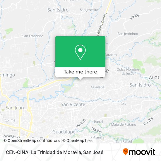 CEN-CINAI La Trinidad de Moravia map