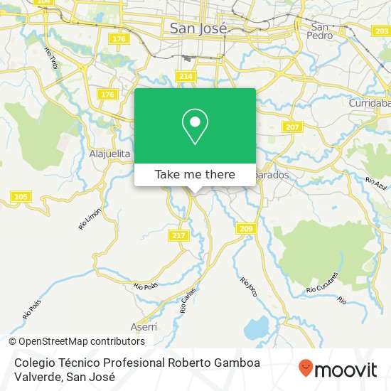 Colegio Técnico Profesional Roberto Gamboa Valverde map