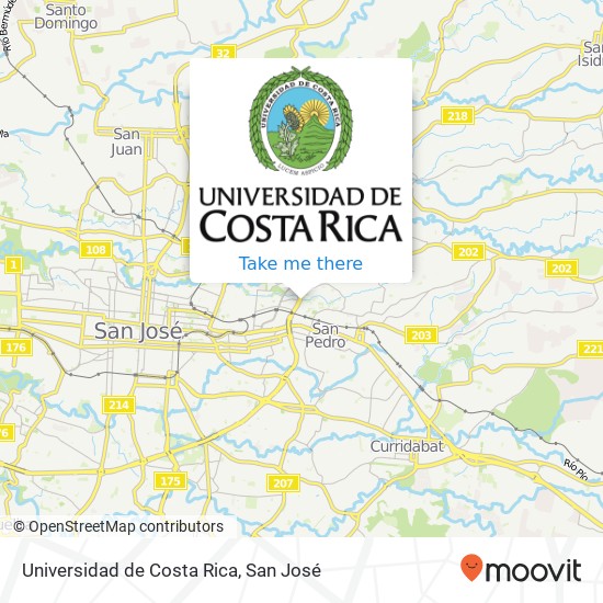 Universidad de Costa Rica map